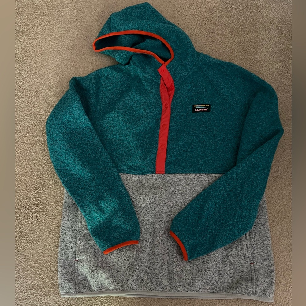 Womens LL Bean 1/4 Button Fleece Large